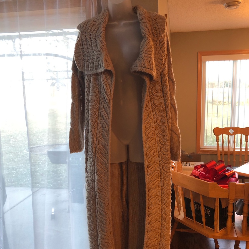 Just Madison Floor Length Open Knit Sweater